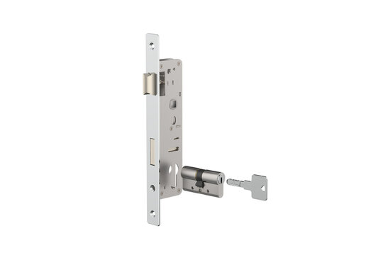 Narrow lock 30 with lock cylinder with white background