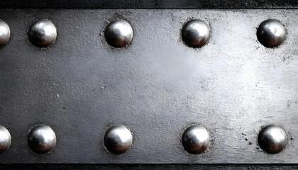 Close up of a metal surface with rivets. Suitable for industrial concepts
