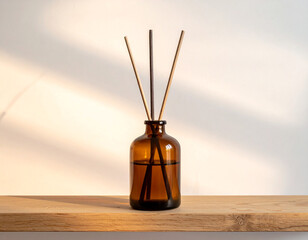 Enhance your space with small amber glass diffuser home decor aromatherapy minimalist design chic ambiance