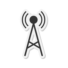 Radio tower sticker icon isolated on transparent background