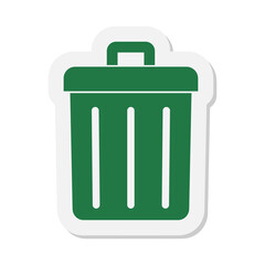 Trash bin sticker icon isolated on transparent background
