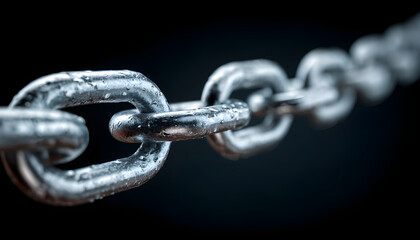 Obraz premium A detailed view of interconnected metal links forming a chain