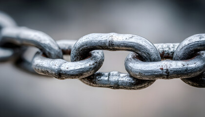 Fototapeta premium A detailed view of interconnected metal links forming a chain