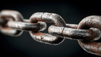 Fototapeta premium A detailed view of interconnected metal links forming a chain