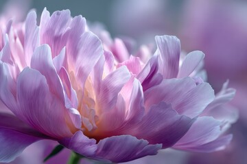 Pink Peony Blossom: Capture the delicate beauty of nature with this macro shot of a single pink peony flower in full bloom, showcasing its soft petals and intricate details.