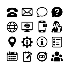 Contact Us Icon Set. Vector Design Pack Isolated on White Background. Grunge Stamp Vector Illustration.