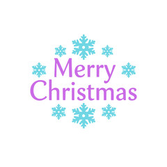 Naklejka premium Joyful Merry Christmas message with snowflake accents