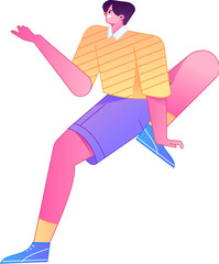 Human figure sitting pose, vector flat gradient illustration from the internet
