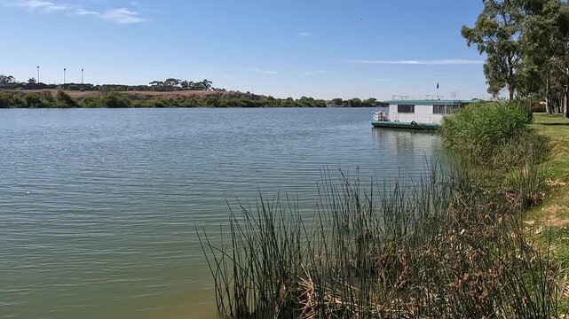 Scenic View of the Murray River at Murray Bridge - Tranquil Waterway in South Australia&rsquo;s Countryside