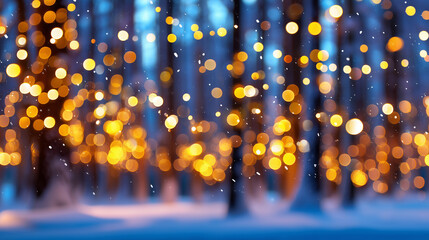 decorated with lights blurred day winter forest background