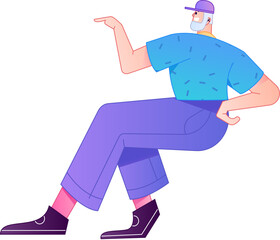 Human figure sitting pose, vector flat gradient illustration from the internet
