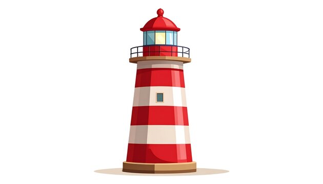 Red and White Striped Lighthouse.