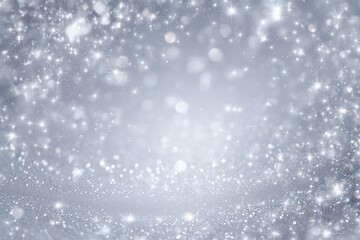 Fototapeta premium Sparkling Silver Background with Bokeh Lights for Holiday and Event Design