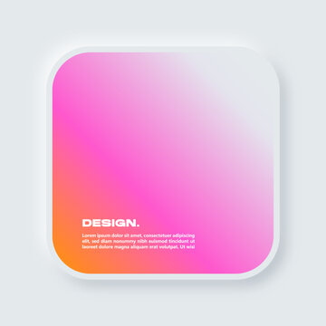 Colorful square user interface. Pop up window with neomorphic style.