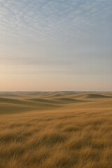 Endless steppe under pale sky