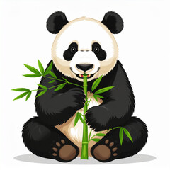 panda with bamboo
