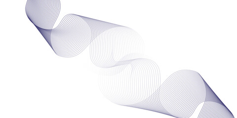 Abstract colorful wavy stripes on white background isolated, minimalistic geometric background with blue gradient wavy lines form spiral ribbon. Graphic design template banner, vector illustrator.