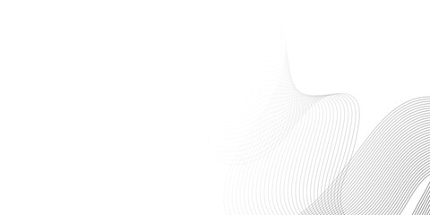 Abstract colorful wavy stripes on white background isolated, minimalistic geometric background with grey gradient wavy lines form spiral ribbon. Graphic design template banner, vector illustrator.