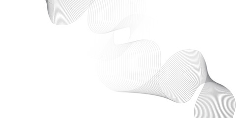 Abstract colorful wavy stripes on white background isolated, minimalistic geometric background with grey gradient wavy lines form spiral ribbon. Graphic design template banner, vector illustrator.