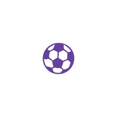 Purple Soccer Ball Icon on White Background
