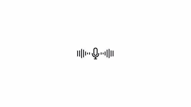 Podcast audio waveform with microphone icon Animation on a transparent background, Audio waveform with microphone icon animation, Audio Equalizer Background Animation With Alpha Channel.