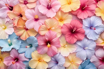 Vibrant Collection of Colorful Hibiscus Flowers in Various Shades