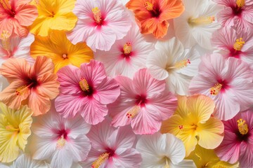 Vibrant Hibiscus Flowers in Various Colors for Spring Decoration