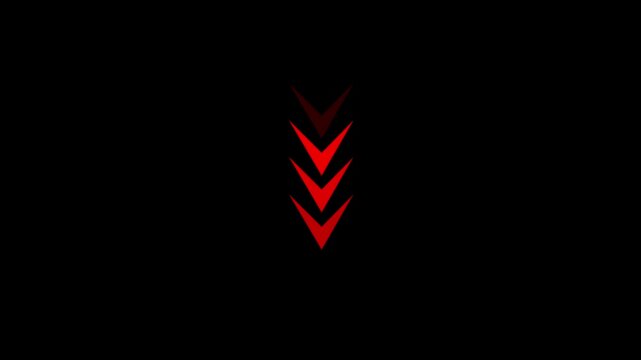 Arrow icon loop animation, smooth directional arrow moving from right to left, abstract arrow loading indicator, continuous arrow motion graphics for modern interface