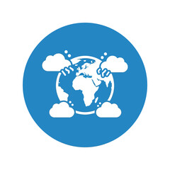 Global weather climate network cloud computing earth icon Vector