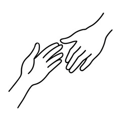 Helping Hands Line Art