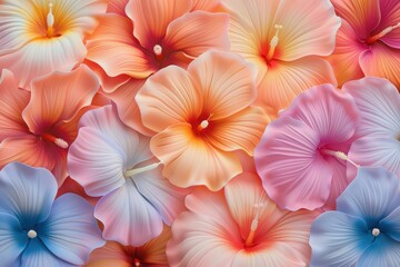 Colorful Hibiscus Flowers Pattern for Vibrant Background Design