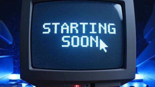 Starting Soon: Retro Computer Screen with Countdown Message