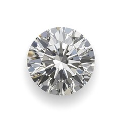 Brilliant Round Cut Diamond on White Background - A Symbol of Luxury.