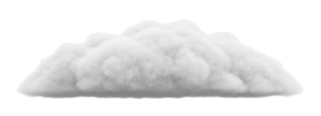 Realistic Fluffy White Cumulus Cloud Isolated Design Element on White Background