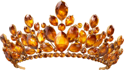 Amber tiara gemstone gold jewelry luxury ornate royal crown