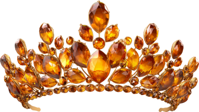 Amber tiara gemstone gold jewelry luxury ornate royal crown