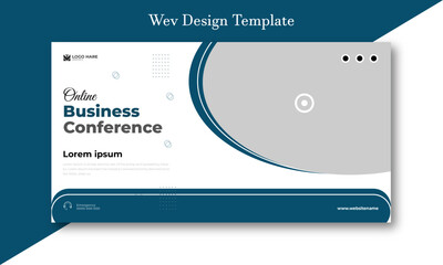 Online business conference web banner design template