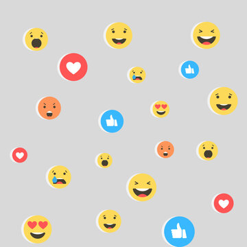 Seamless Pattern Background of Various Colorful Social Media Emojis.
​ emoji pattern, seamless, background, social media, reactions, emotions, communication, sticker design, technology, wallp