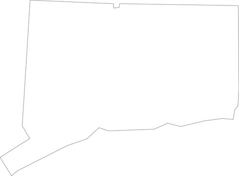 Connecticut Map Stroke Outline Isolated State of USA Minimalist Vector
