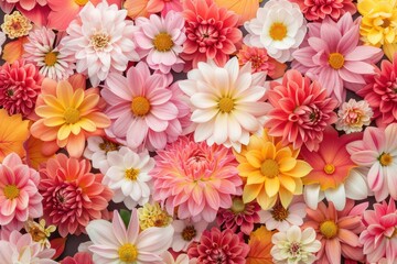 Vibrant Arrangement of Various Colorful Flower Blossoms