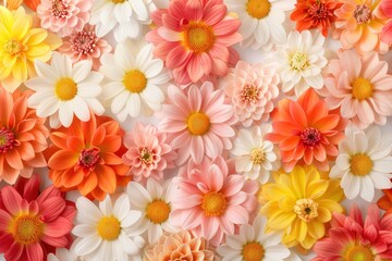 Fototapeta premium Colorful Floral Background with Variety of Flowers in Blooming Garden