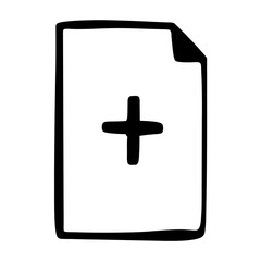 Obraz premium New document creation with plus sign illustration for adding data item