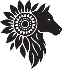 Sunflower Horse Mandala Solar Mane.eps