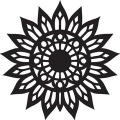 Sunflower Mandala Gothic Petal Rosette.eps
