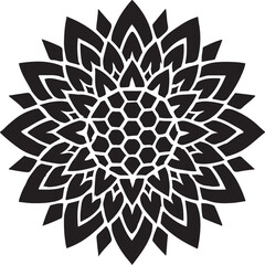 Sunflower Mandala Hexagonal Seed Architecture.eps
