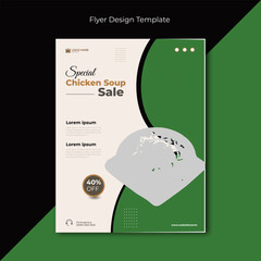 Winter food chicken soup Social media post and flyer design template