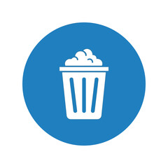 Full trash can recycle bin icon   digital delete & waste disposal Vector