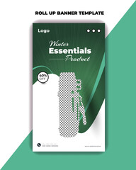 Winter essentials product Social media post design template