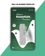 Winter essentials product Social media post design template