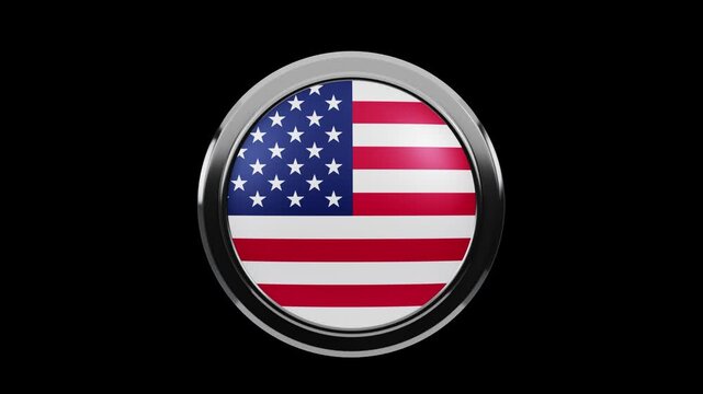 American flag circle pin loop